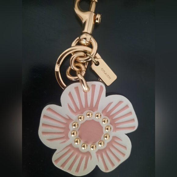 Coach Pink Flower Keychain - Picture 5 of 7